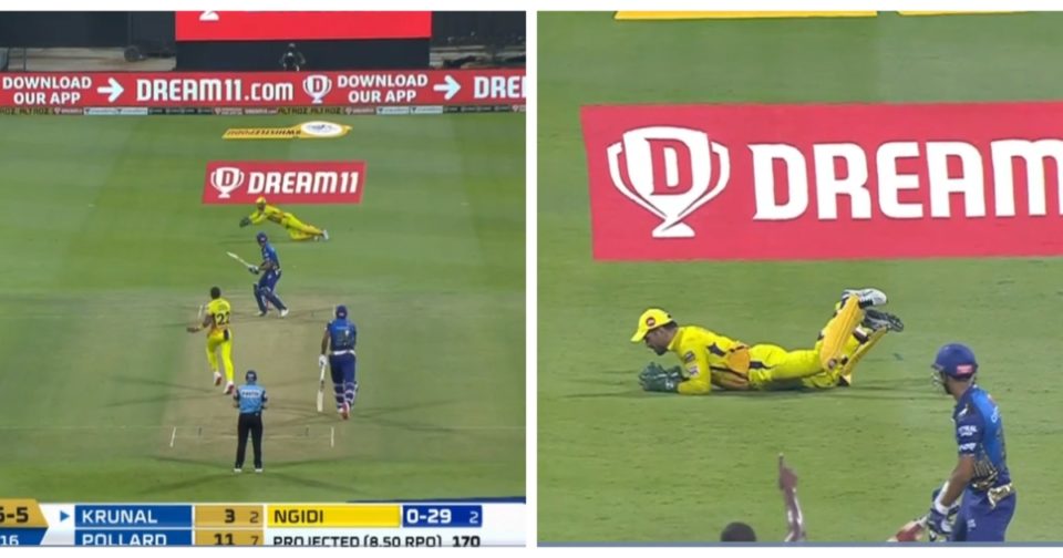 Watch MS Dhoni Plucks A Low Take To Dismiss Krunal Pandya