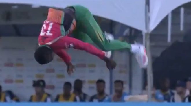 Kevin Sinclair Does A ‘Double Somersault’ In CPL 2020