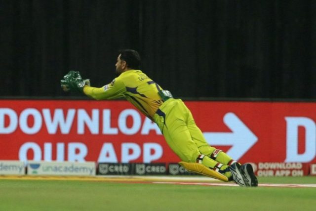 Watch – MS Dhoni Defies Age; Grabs A Stunning Catch