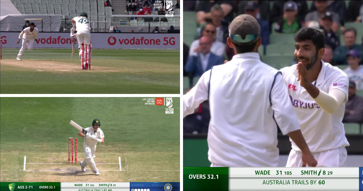 Watch – Steve Smith’s Lean Run Continues As Jasprit Bumrah Gets Him Round His Legs