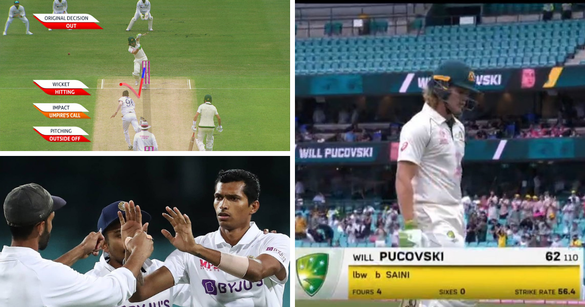 Watch – Navdeep Saini Removes Will Pucovski To Pick His Maiden Test Wicket