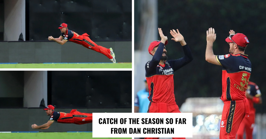 Dan Christian catch vs KKR IPL 2021