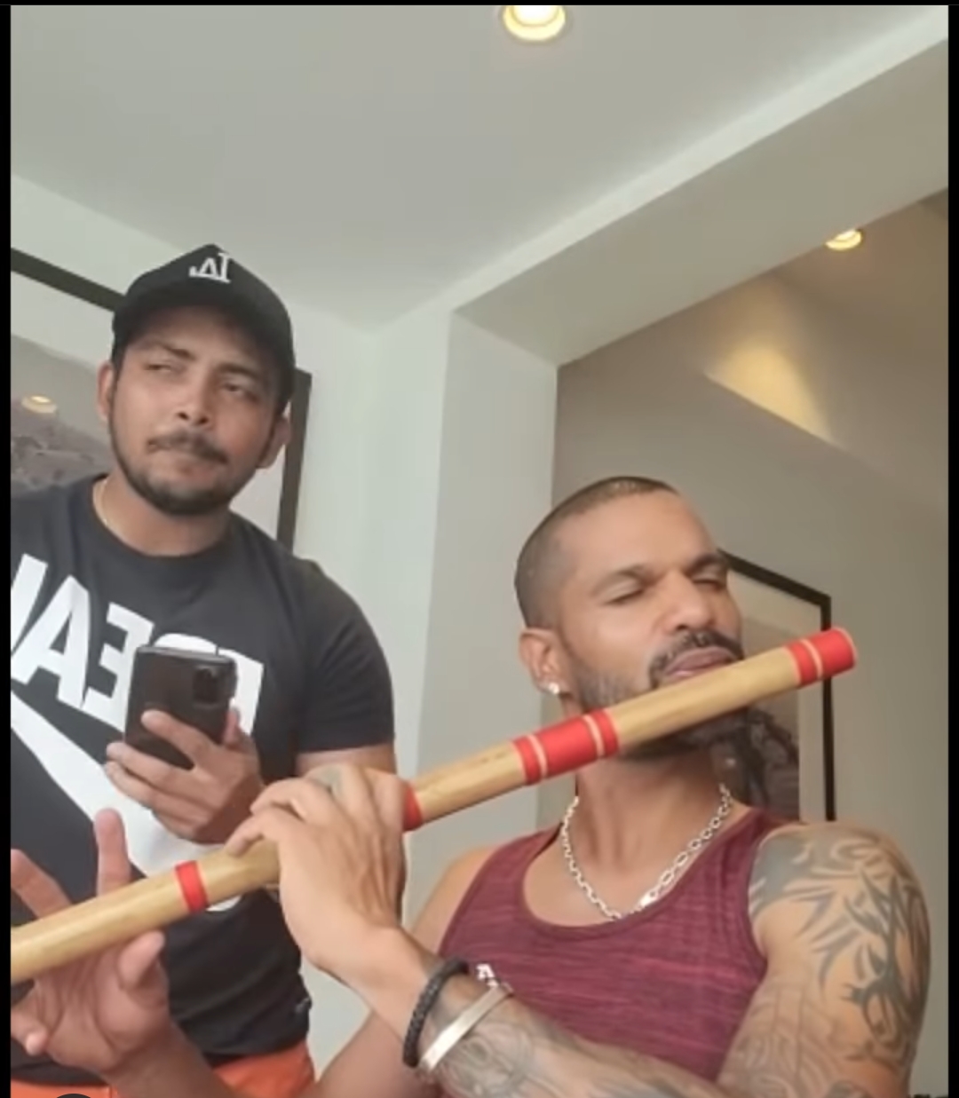 Prithvi Shaw Sings “Yeh Shaam Mastani” With Shikhar Dhawan On The Flute; Watch Here