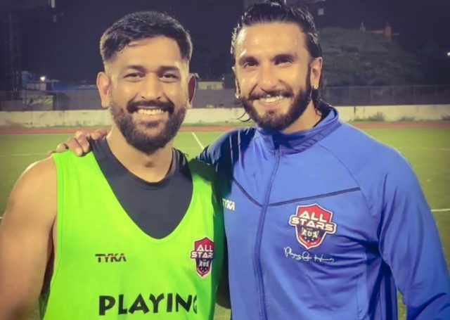 Watch: Ranveer Singh Spotted Having Fun With MS Dhoni Up In A Football Warm-up Game - Cricfit