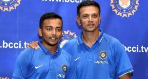 Prithvi Shaw and Rahul Dravid