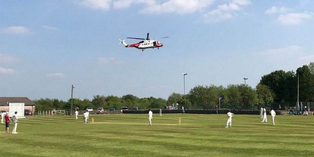 Helicopter Stops Cricket Match