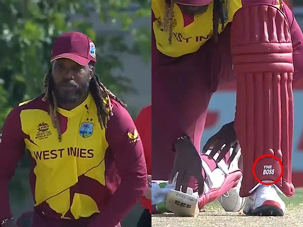 ICC T20 World Cup 2021: Chris Gayle Wears Personalised ” The Boss” Cricketing Gear Against Pakistan in Warm-Up Game