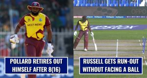 Andre Russell-Kieron Pollard dismissal