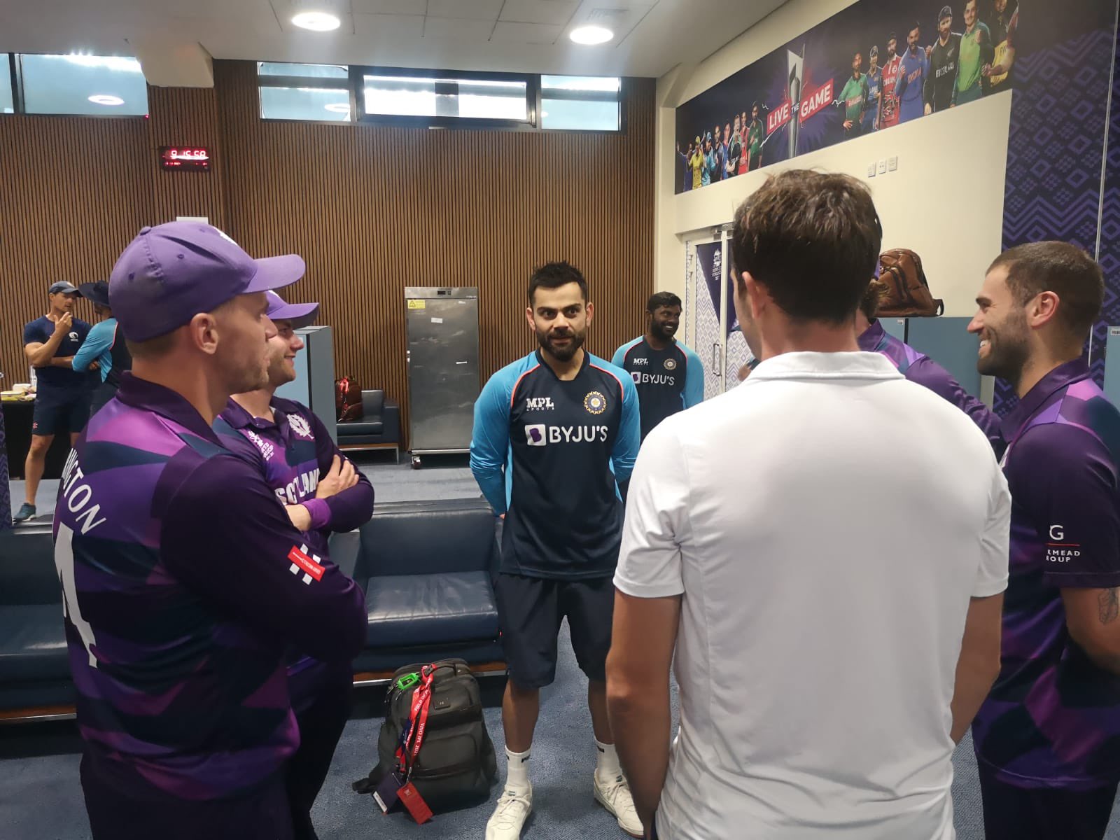 Watch – Team India Gives A Surprise Visit To Scotland Dressing Room