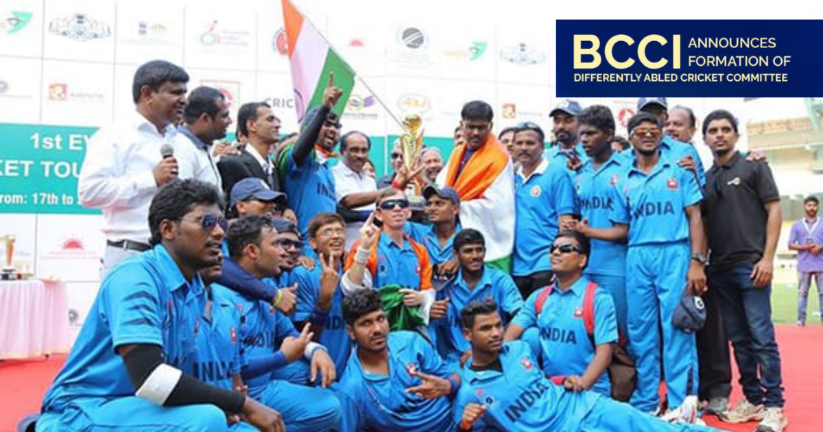 BCCI Announces The Formation Of Differently-Abled Cricket Committee