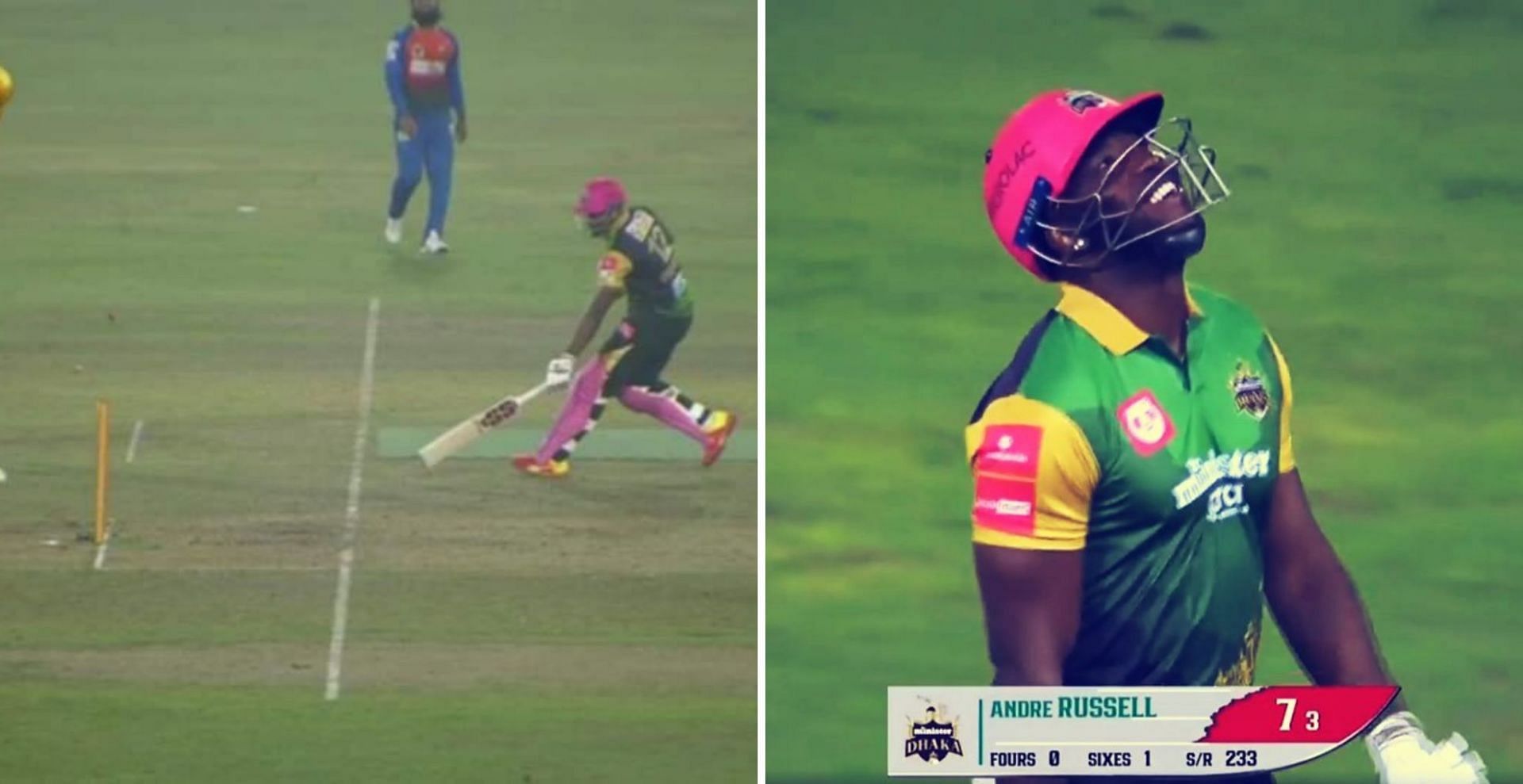 Watch – Andre Russell Gets Out In A Bizarre Fashion In BPL