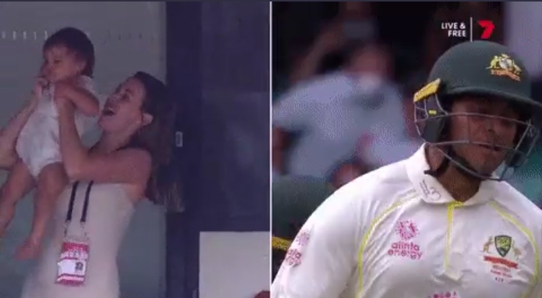 Watch – Usman Khawaja’s Wife And Child Jumps Up In Joy After The Australian Batter Scores A Century On Test Return