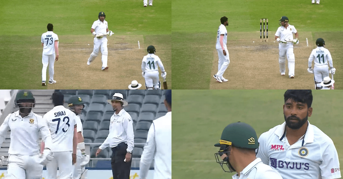Watch – Mohammed Siraj And Dean Elgar Engaged In On-Field Altercation