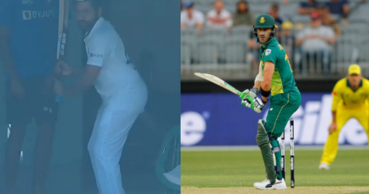Watch – Rohit Sharma Copies The Batting Stance Of Faf du Plessis In The Dressing Room At Mohali