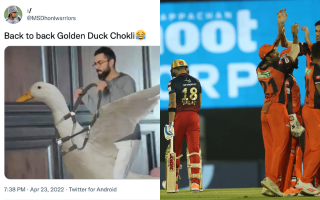 “Feeling Sorry For Him” – Twiteratti React As Virat Kohli Bags Another Golden Duck vs SRH