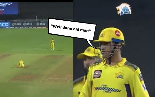 “Well Done Old Man” – MS Dhoni Applauds The Fielding Effort Of Dwayne Bravo In A Cheeky Manner
