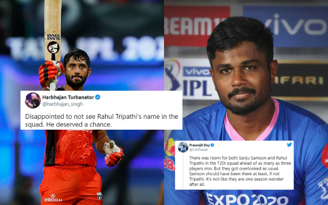 Fans Unhappy With Non-Selection Of Rahul Tripathi And Sanju Samson In The T20I Squad Against South Africa