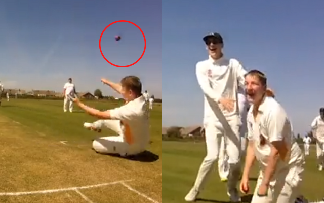 [Watch] Bowler Fumbles Initally; But Takes An Unbelievable Catch On The Second Attempt In A Village Cricket Match