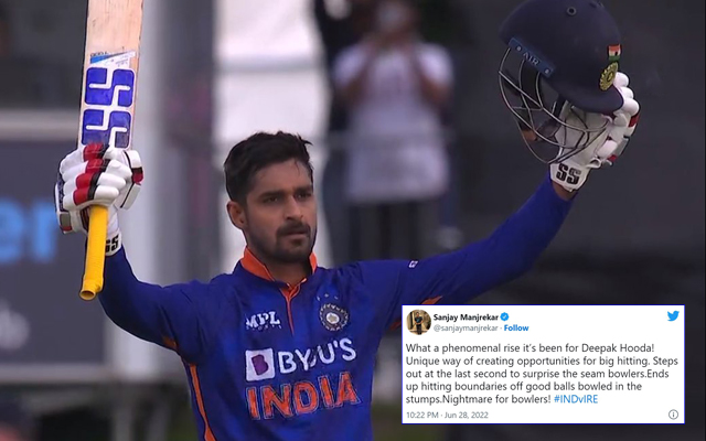 “Nightmare For Bowlers” – Twitterati Laud Deepak Hooda As He Slams His Maiden T20I Century Against Ireland