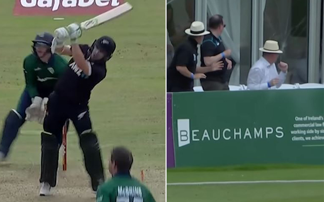 [Watch] Tom Latham Breaks Window Glass With A Six During The Third ODI Against Ireland