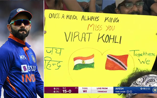WI vs IND 2022: “Once A King, Always A King” – Fans Miss Virat Kohli, Bring Poster For Veteran Batter