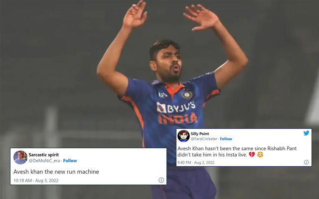 “New Run Machine” – Fans Slam Avesh Khan’s Performance During Third T20I Against West Indies