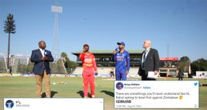 Team India skipper KL Rahul with Zimbabwe skipper