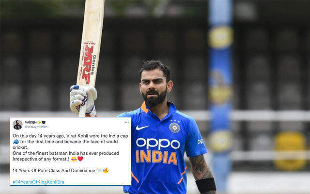 “Pure Class And Dominance” – Fans React As Virat Kohli Completes 14 Years In International Cricket