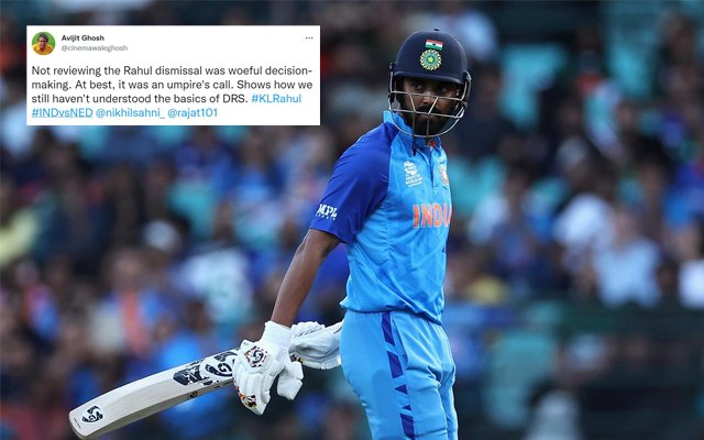 “Woeful Decision Making” – Fans Disappointed As KL Rahul Doesn’t Review DRS Call, Falls Early Against Netherlands