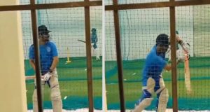 MS Dhoni net session