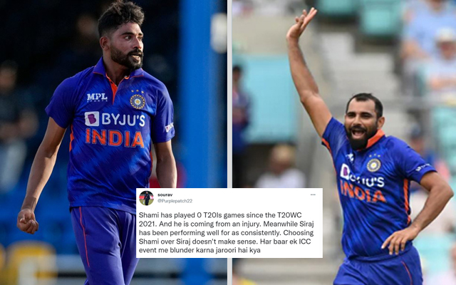 “Har Baar ICC Event Me Blunder Karna Jaroori Hai Kya” – Fans Feel Sorry For Mohammed Siraj As Mohammed Shami Replaces Jasprit Bumrah In T20 World Cup Squad