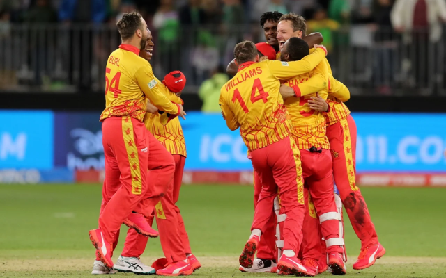 [WATCH] Zimbabwe Players Break Into Wild Celebration After Victory Against Pakistan