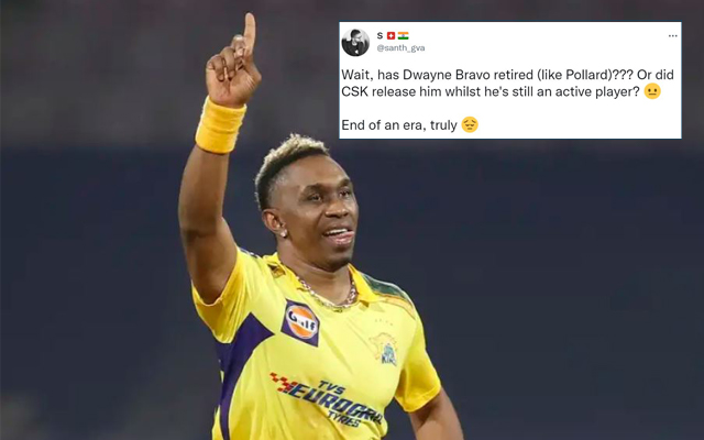 “End Of An Era” – Fans React As Chennai Super Kings Release Dwayne Bravo Ahead Of 2023 IPL Auction
