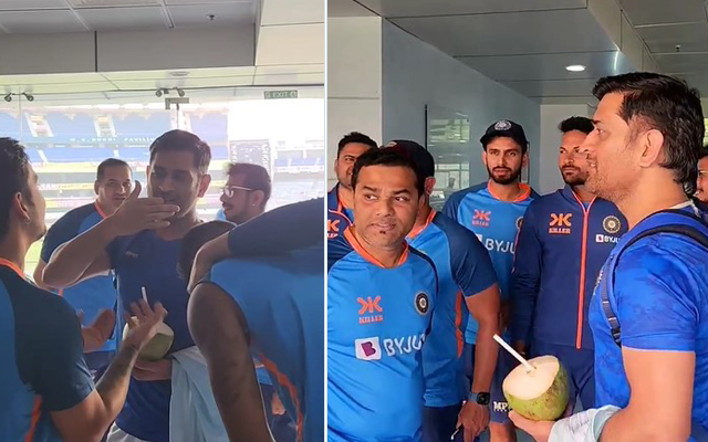 MS Dhoni meets Team India in Ranchi