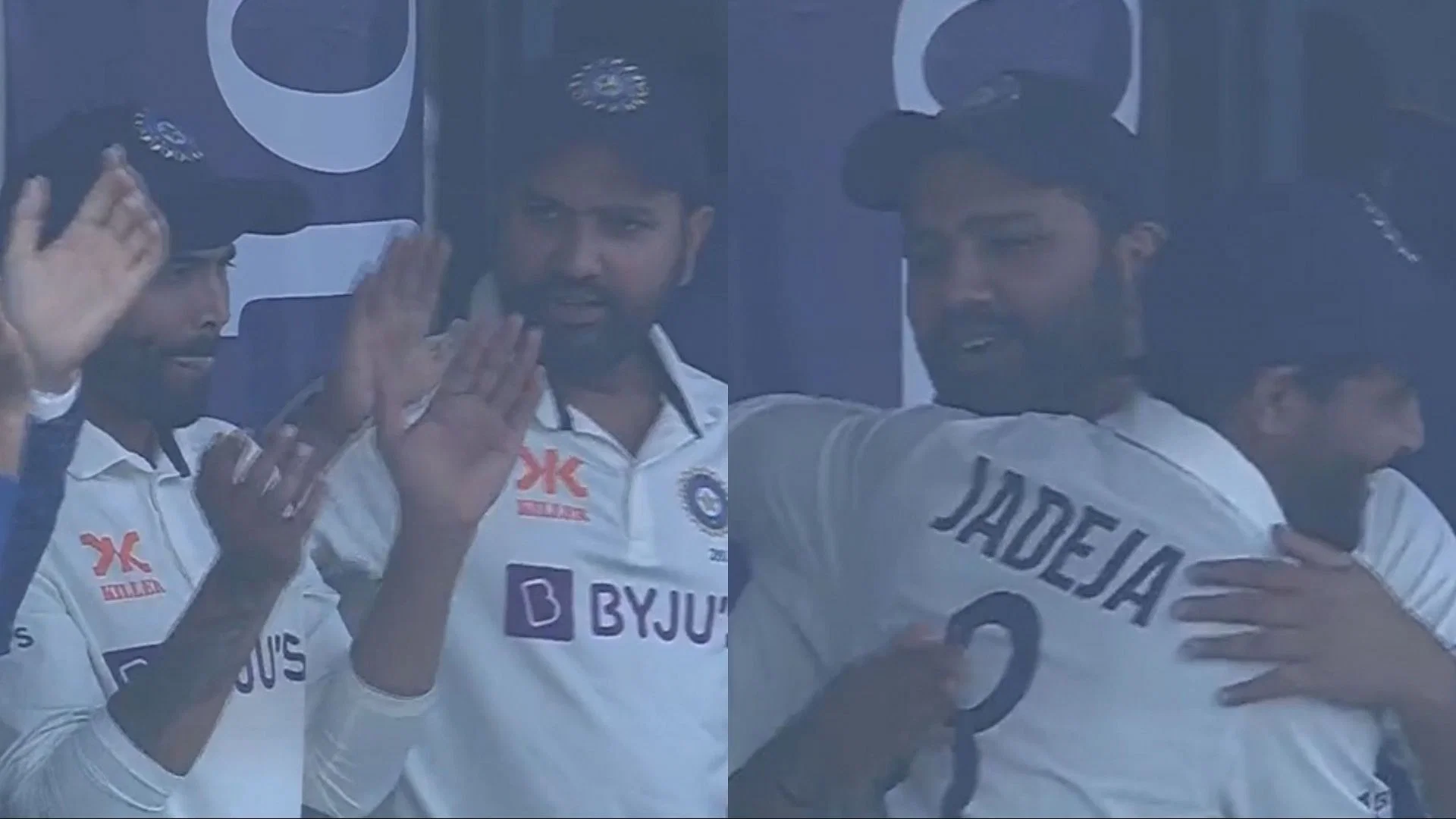 [WATCH] Rohit Sharma Hugs Ravindra Jadeja After Winning The 2nd Test