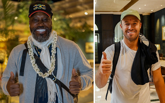 “Happy Homecoming” – Chris Gayle, AB De Villiers Land In Bengaluru For RCB Hall Of Fame Induction Event