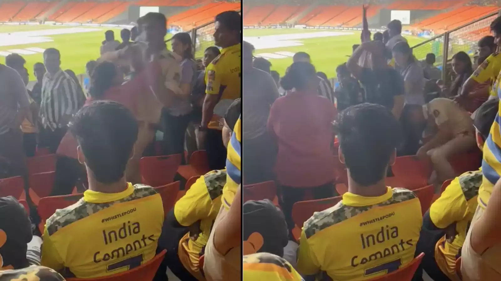 IPL 2023: During A Rain Delay At Narendra Modi Stadium, A Woman Shoved And Struck A Police Officer
