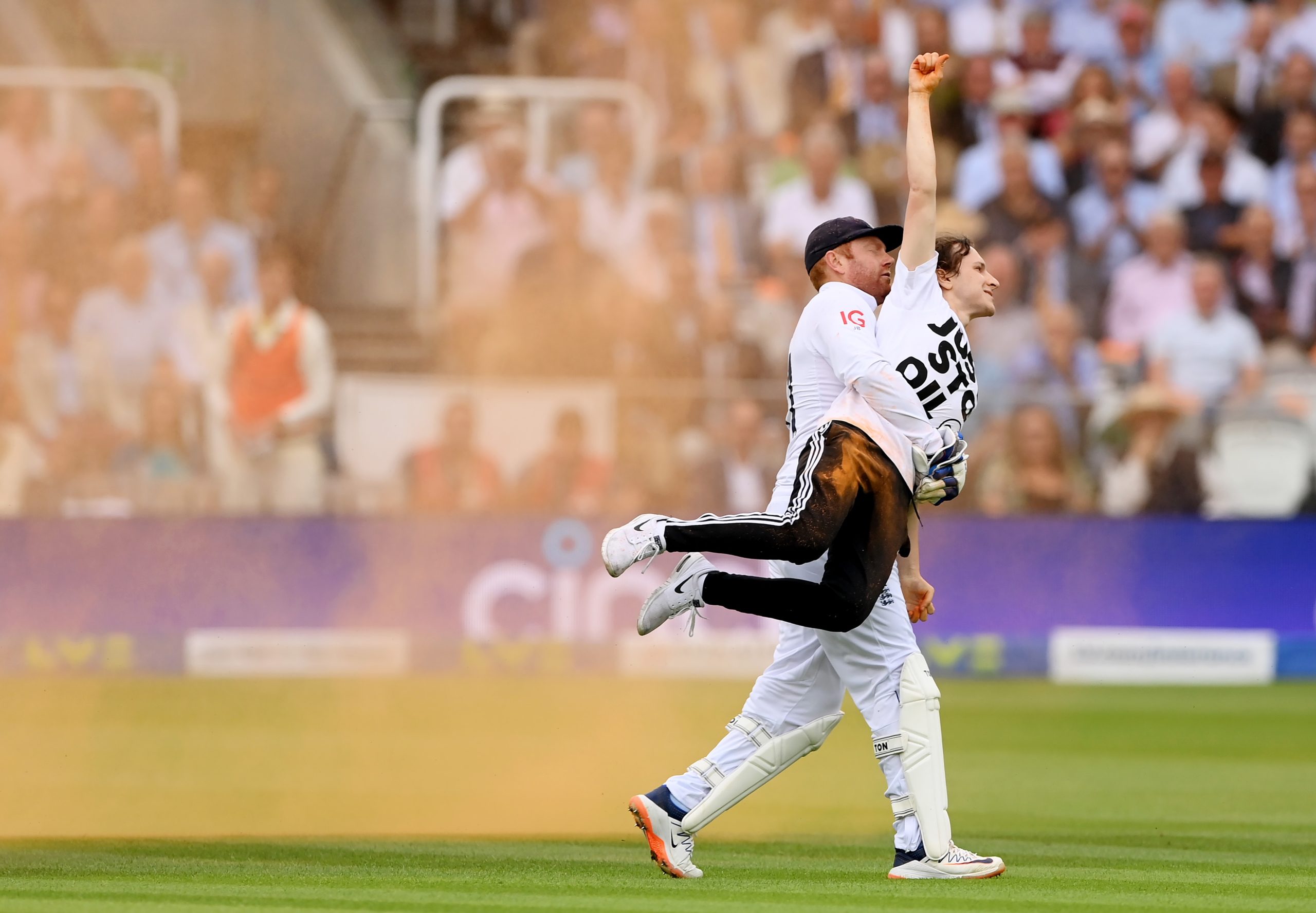 Ashes 2023: [WATCH] Jonny Bairstow Carries Pitch Invader Off The Field During Second Test