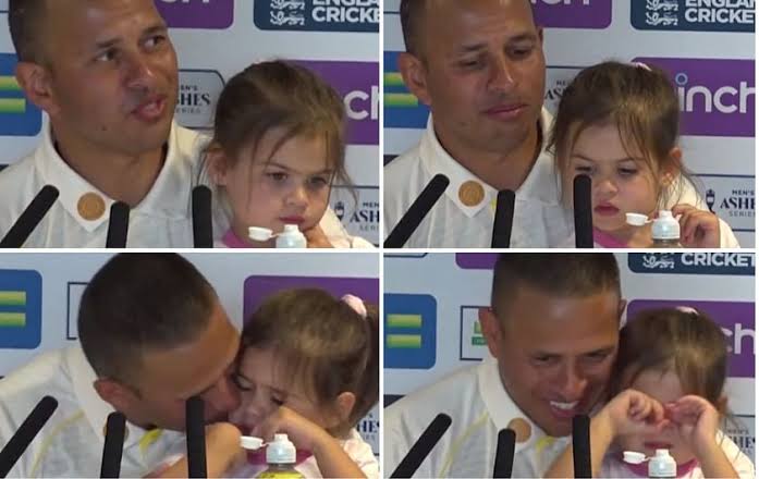 [WATCH]: Usman Khawaja’s Adorable Interaction With His Daughter In The Press Conference