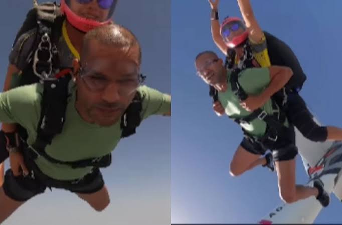 [WATCH]: “Freefalling Through The Clouds” – Shikhar Dhawan Shares His Thrilling Skydiving Experience