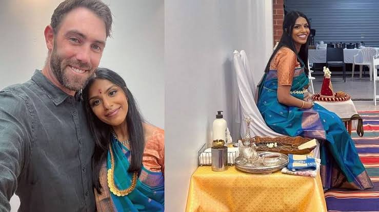 Glenn Maxwell And Vini Raman Celebrate With Traditional Valaikappu Ceremony And Bangle Ceremony