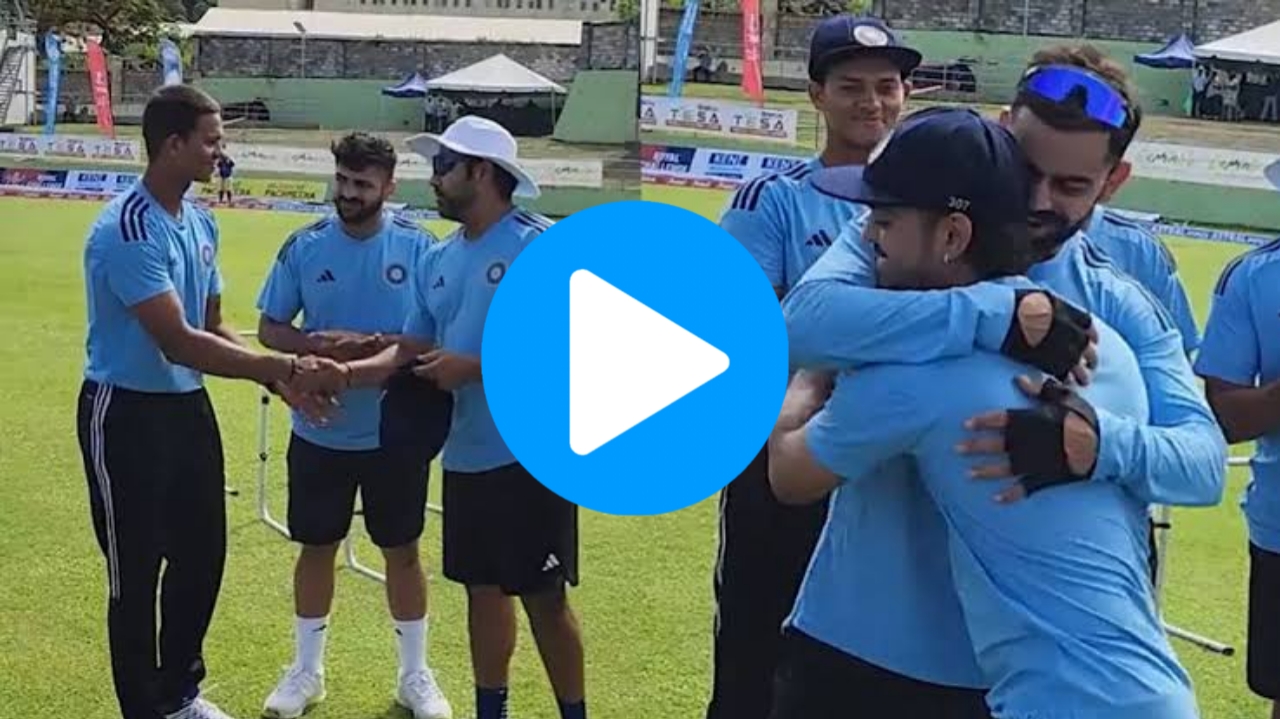 WI vs IND: [WATCH] Debutant Yashasvi Jaiswal Gets His First Cap From Vice-Captain Suryakumar Yadav Before The 3rd T20I
