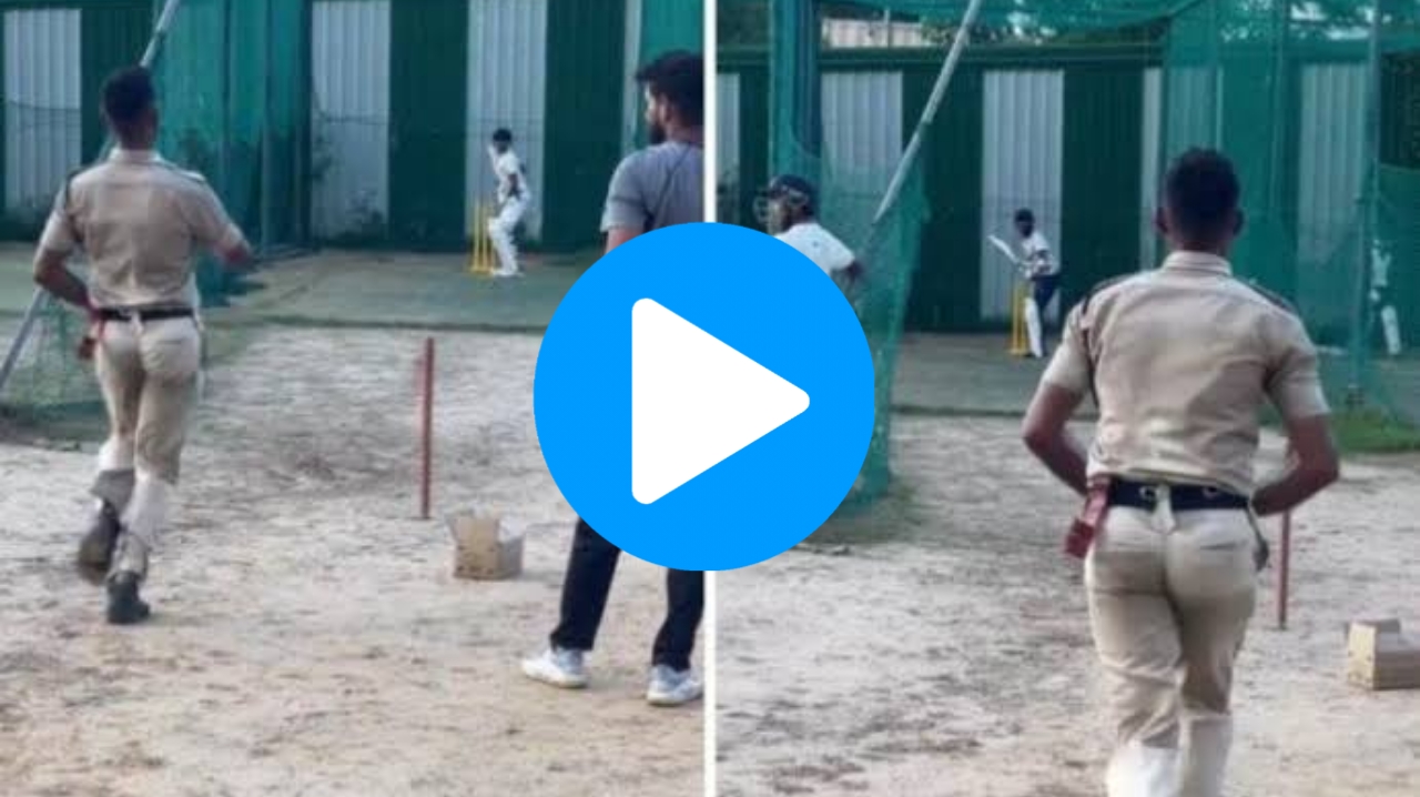 [WATCH] Mumbai Indians Applaud Policeman’s Remarkable Bowling Talent