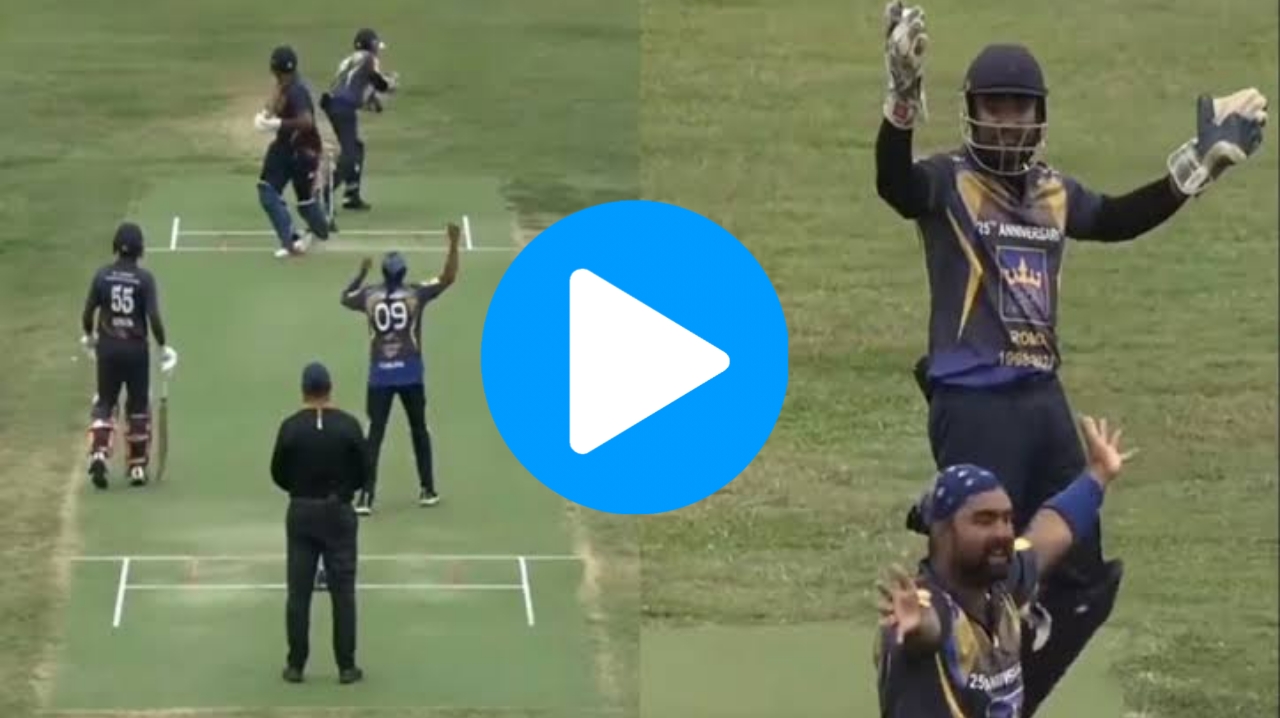 [WATCH] Bizarre Dismissal – Batter Gets Out After The Ball Stuck In Wicketkeeper’s Helmet