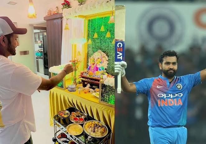 Rohit Sharma Participates In A Religious Ceremony On The Occasion of Ganesh Chaturthi