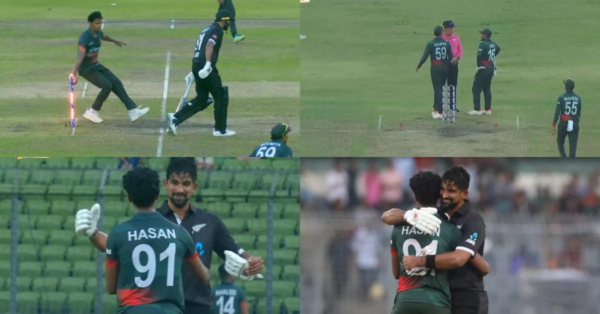 BAN vs NZ: [WATCH] Litton Das Calls Ish Sodhi Back After Hasan Mahmud Attempts To Run Him Out At The Non-striker’s End