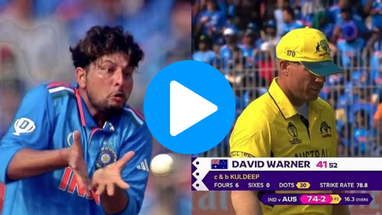 ICC Cricket World Cup 2023: [WATCH] Kuldeep Yadav’s Spectacular Catch Dismisses David Warner