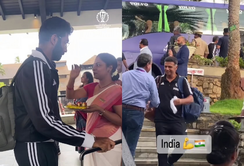 ICC Cricket World Cup 2023 Warm-up: [WATCH] Team India Are Welcomed With Traditional Greetings Before Their Second Warm-Up Match