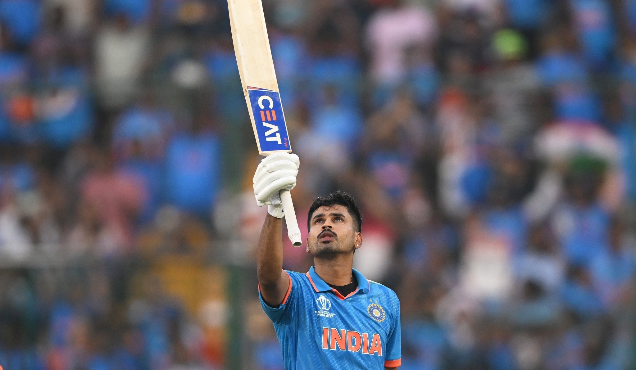 ICC Cricket World Cup 2023: [WATCH] Shreyas Iyer Kisses His Bat After Accidentally Dropping It