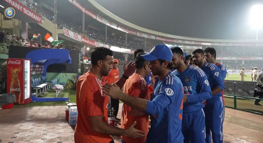 [WATCH]- India Celebrates A Close Win In The 1st T20I Against Australia